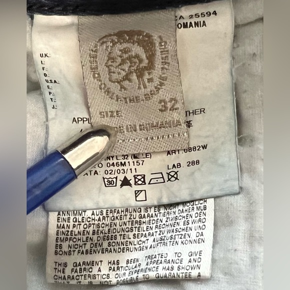 Diesel Men's 32x32 Zatiny Blue Button Fly Straight Leg Denim Jeans - Picture 6 of 10